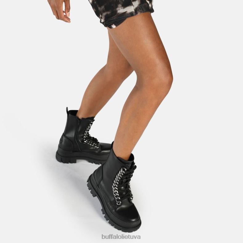 Aspha grandinės suvarstymas vidurinės kulkšnies-baukšlės vegan Buffalo juodas4D4XB784 |batai