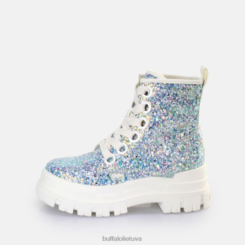 aspha lace up hi ankle boot vegan Buffalo sidabras / kremas4D4XB372 |batai