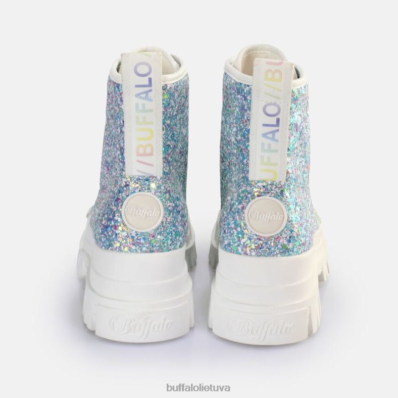 aspha lace up hi ankle boot vegan Buffalo sidabras / kremas4D4XB372 |batai