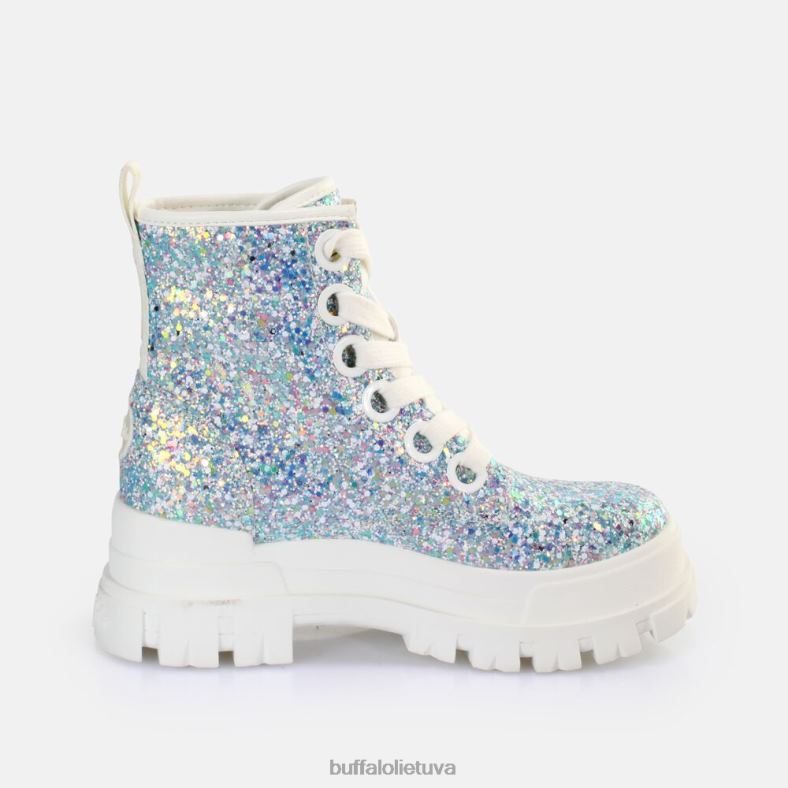 aspha lace up hi ankle boot vegan Buffalo sidabras / kremas4D4XB372 |batai