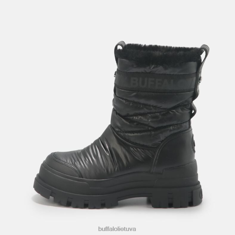 aspha quilt bootie flat vegan Buffalo juodas4D4XB483 |batai