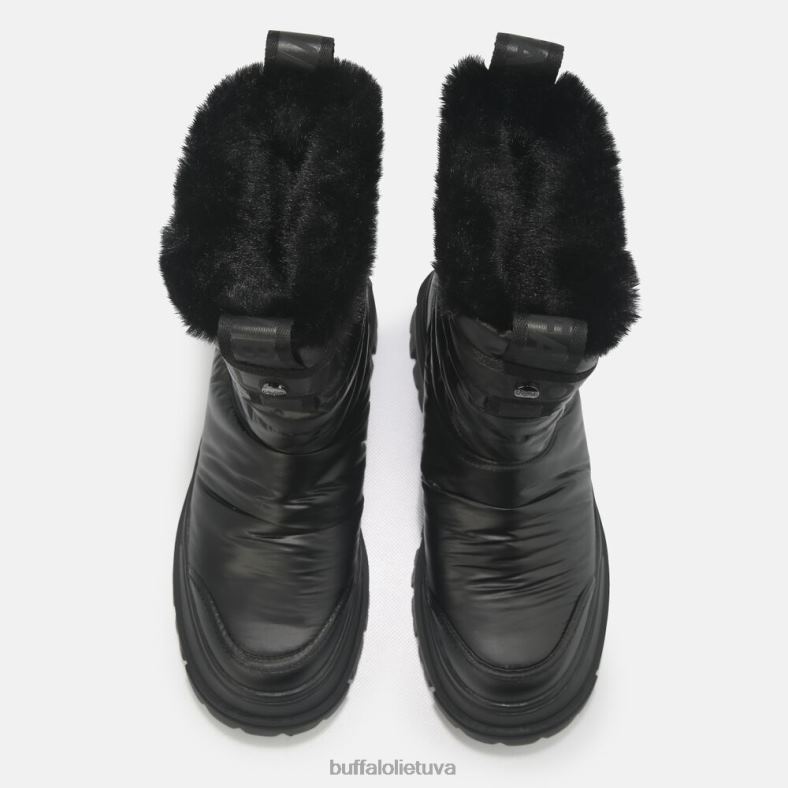 aspha quilt bootie flat vegan Buffalo juodas4D4XB483 |batai