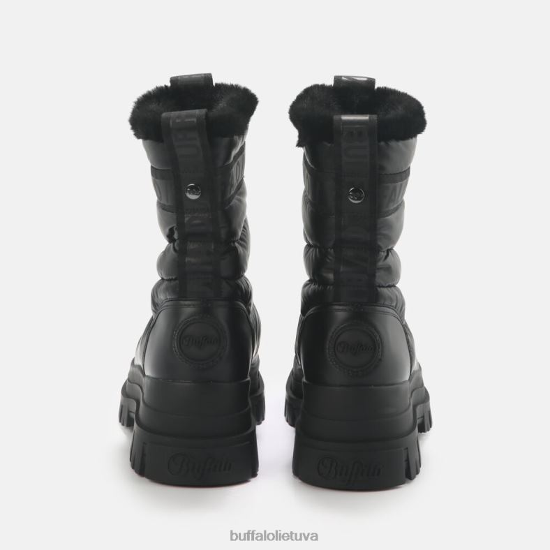 aspha quilt bootie flat vegan Buffalo juodas4D4XB483 |batai