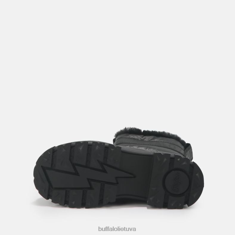 aspha quilt bootie flat vegan Buffalo juodas4D4XB483 |batai