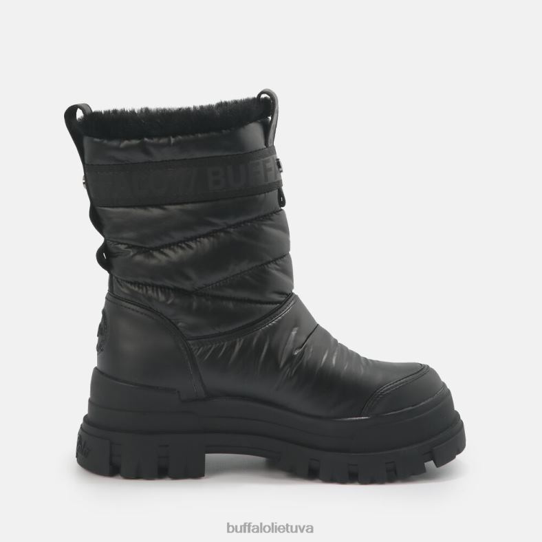 aspha quilt bootie flat vegan Buffalo juodas4D4XB483 |batai