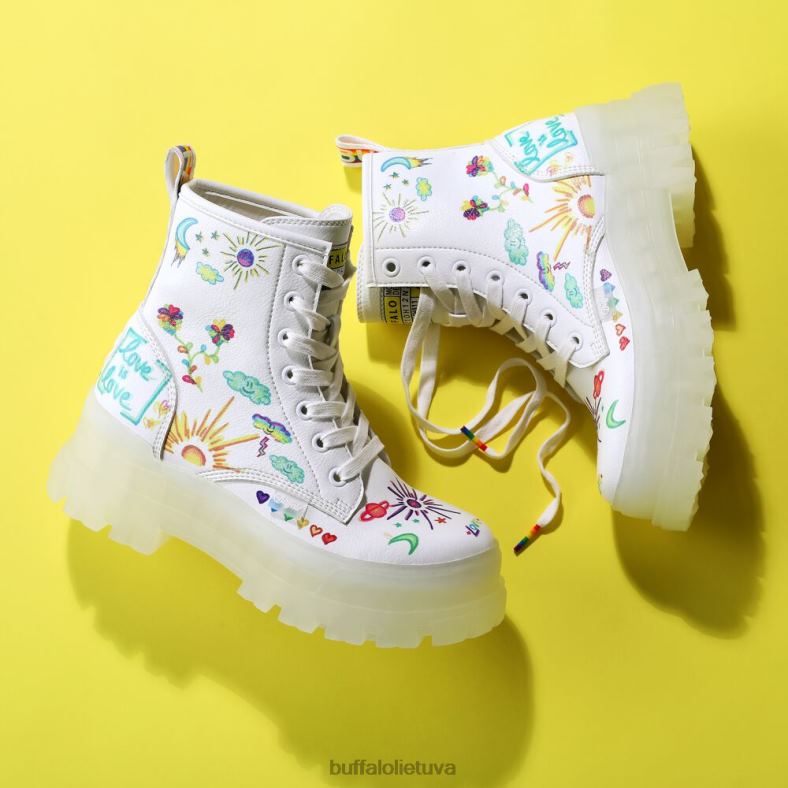 aspha rld kulkšnies batai veganai Buffalo balta/grafiti4D4XB858 |batai