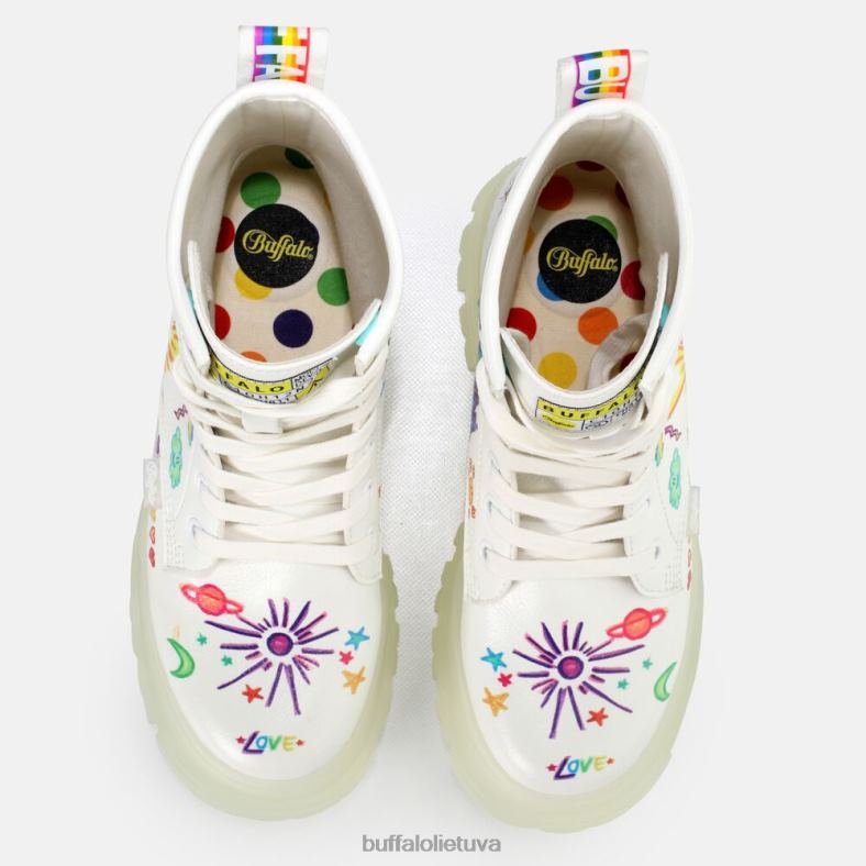 aspha rld kulkšnies batai veganai Buffalo balta/grafiti4D4XB858 |batai