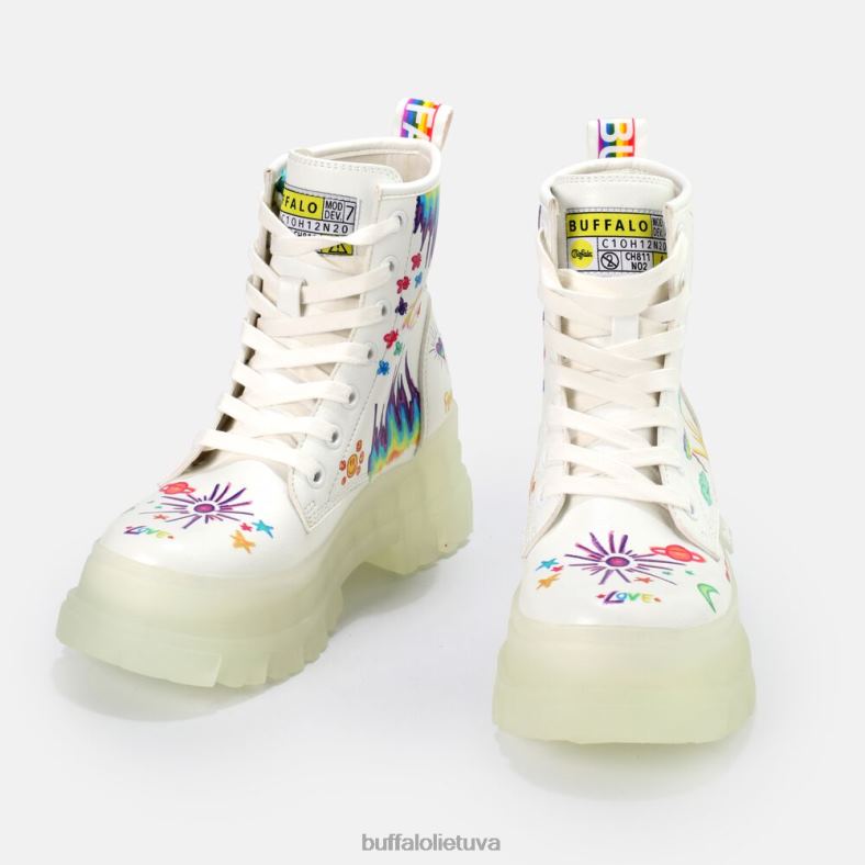 aspha rld kulkšnies batai veganai Buffalo balta/grafiti4D4XB858 |batai