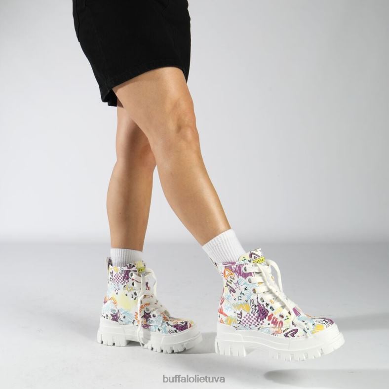 aspha suvarstyti hi ankle-boot vegan Buffalo balti graffiti4D4XB375 |batai