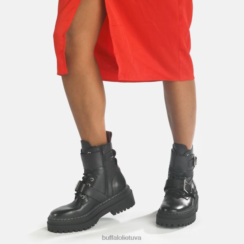 sari kulkšnies batai blauzdos odos Buffalo juodas4D4XB706 |batai