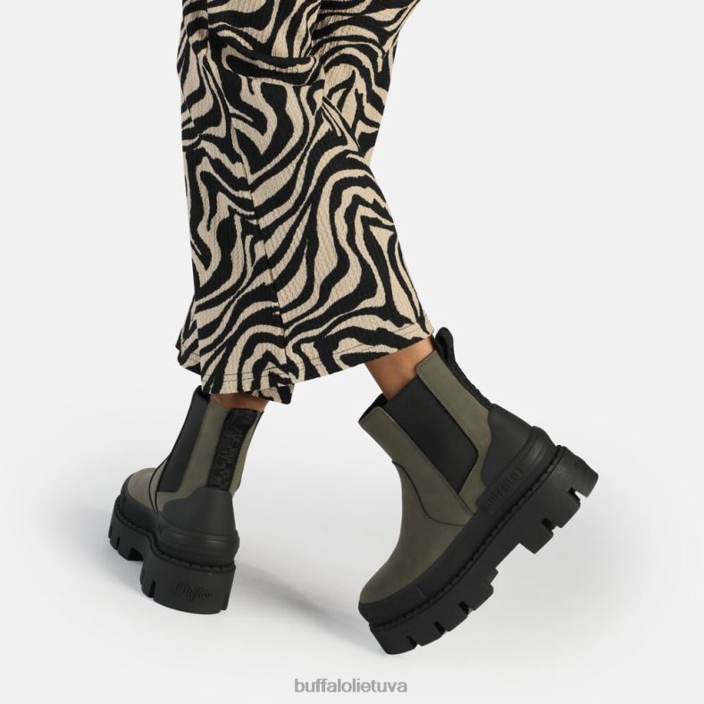 varnas chelsea kulkšnies batų veganas Buffalo chaki/juoda4D4XB488 |batai