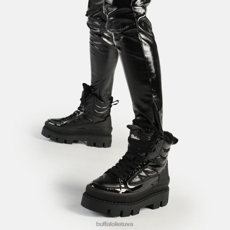 varnas sniego raišteliai vidurio kulkšnies batai vegan Buffalo juodas4D4XB304 |batai