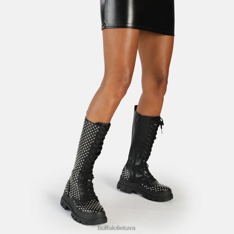 aspha ant pin laceup hi boot vegan Buffalo juodas4D4XB507 |batai