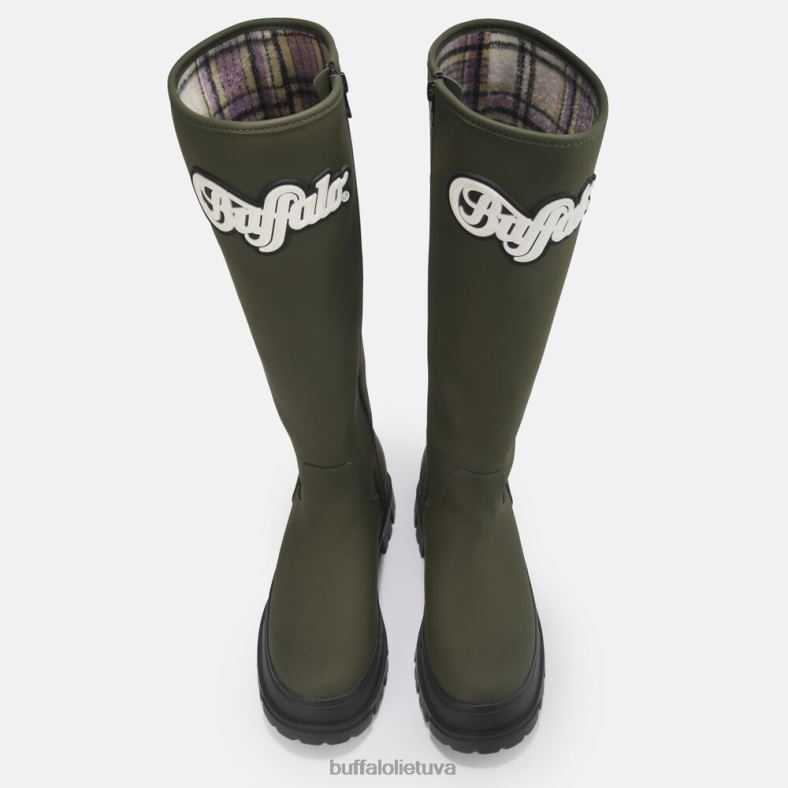 aspha rain hi boot flat vegan Buffalo chaki4D4XB232 |batai