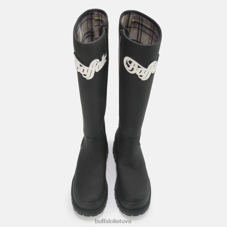 aspha rain hi boot flat vegan Buffalo juodas4D4XB233 |batai