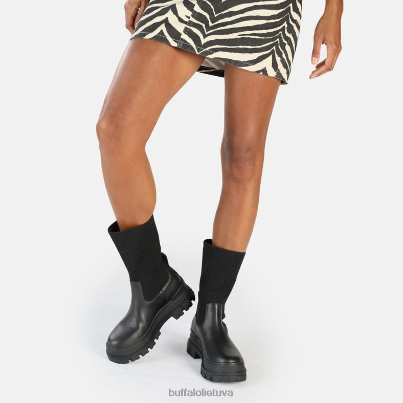 aspha sock boot short boot vegan Buffalo juodas4D4XB538 |batai