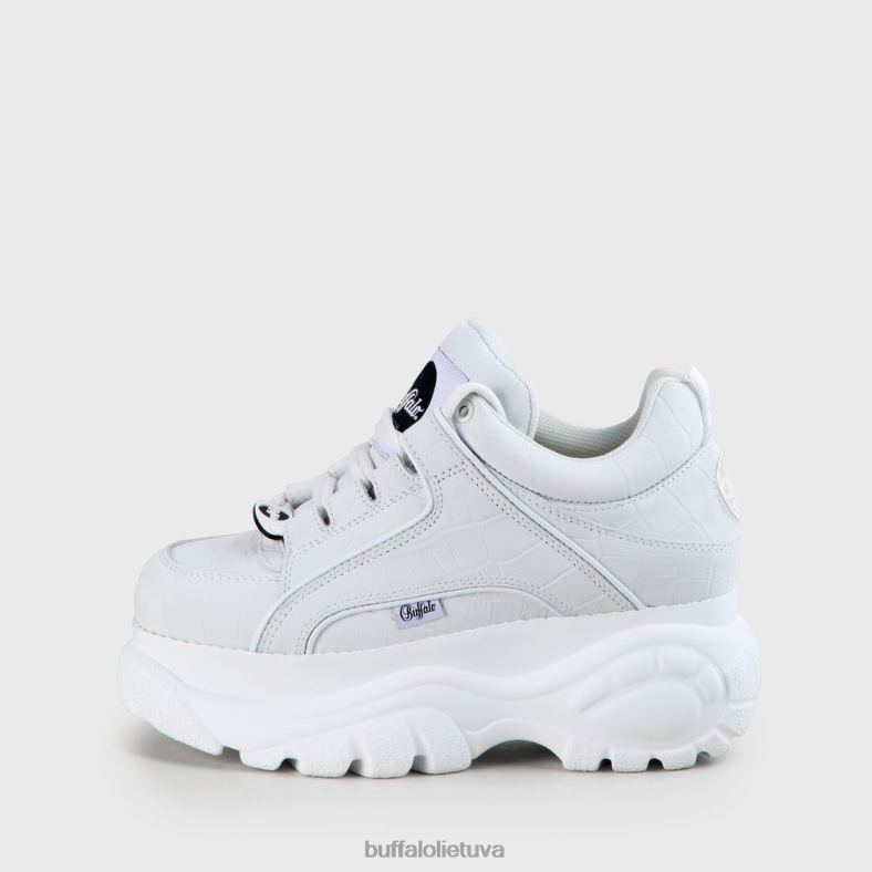 Klasikiniai sportbačiai žemos nubuko odos Buffalo baltas4D4XB445 |sportbačiai