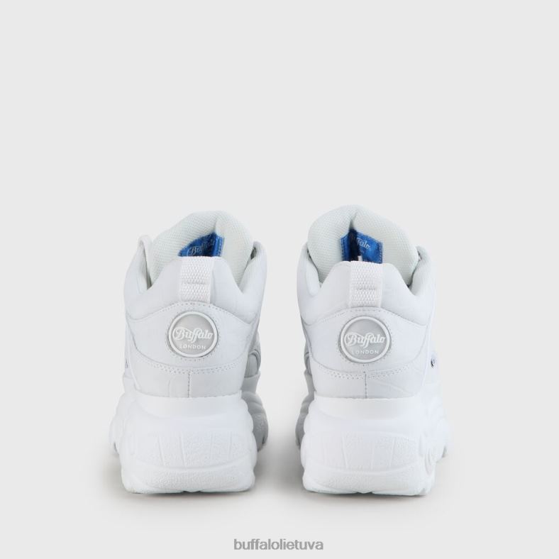 Klasikiniai sportbačiai žemos nubuko odos Buffalo baltas4D4XB445 |sportbačiai