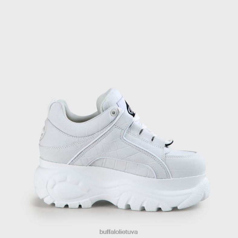 Klasikiniai sportbačiai žemos nubuko odos Buffalo baltas4D4XB445 |sportbačiai