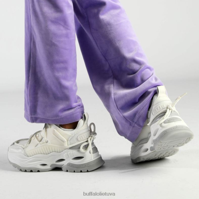 Trigubai nėriniuoti sportbačiai žemi veganiški Buffalo balta/sidabrinė4D4XB746 |sportbačiai