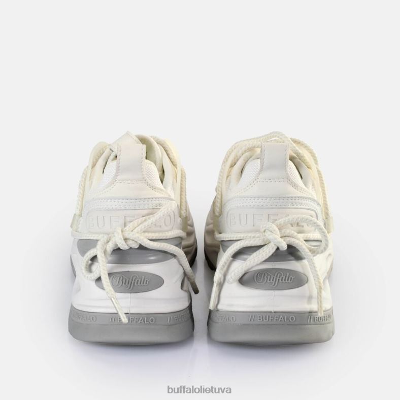 Trigubai nėriniuoti sportbačiai žemi veganiški Buffalo balta/sidabrinė4D4XB746 |sportbačiai