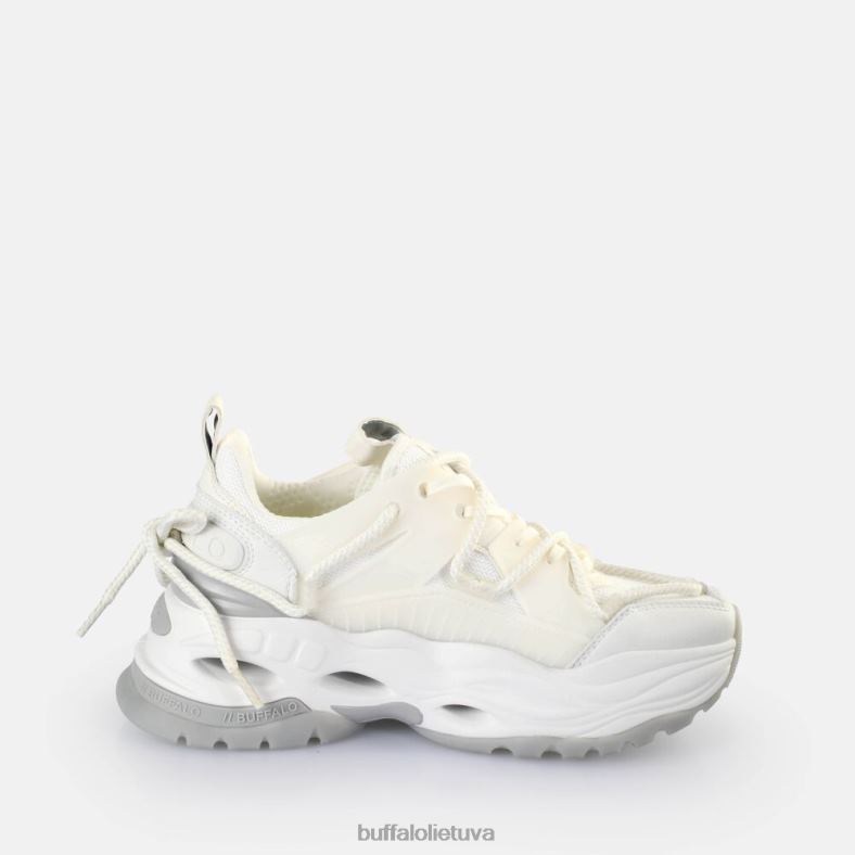 Trigubai nėriniuoti sportbačiai žemi veganiški Buffalo balta/sidabrinė4D4XB746 |sportbačiai