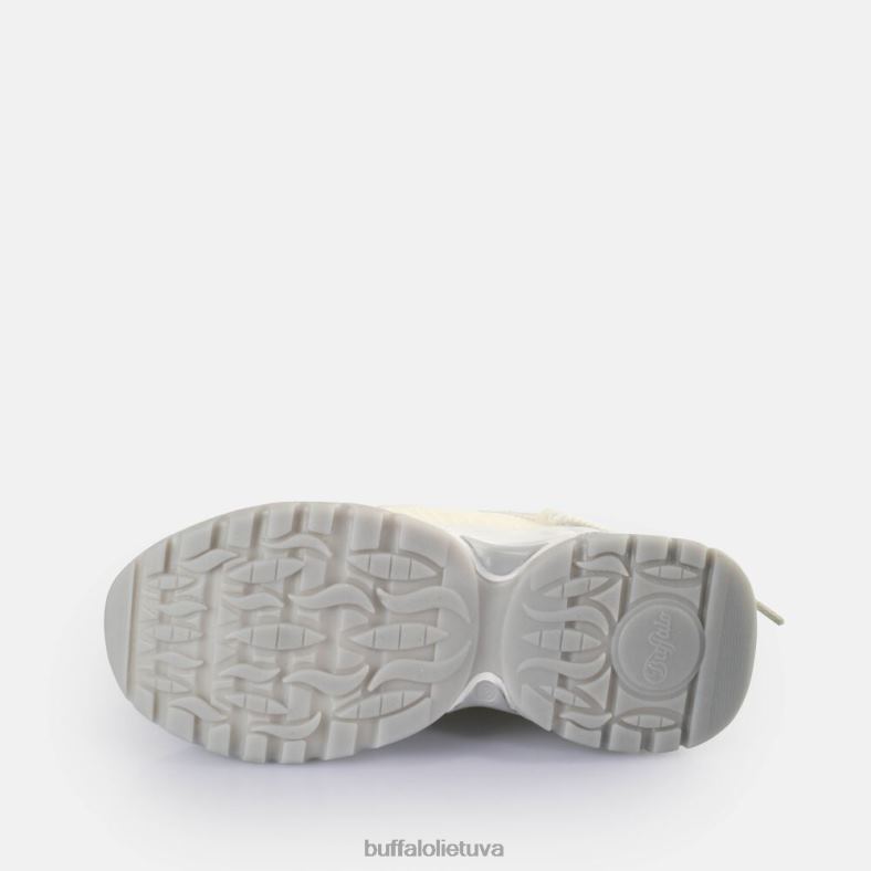 Trigubai nėriniuoti sportbačiai žemi veganiški Buffalo balta/sidabrinė4D4XB746 |sportbačiai