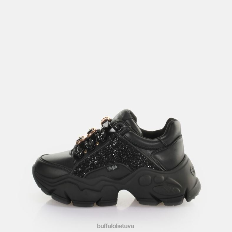 binariniai glam sportbačiai veganai Buffalo blizgus/juodas4D4XB322 |sportbačiai