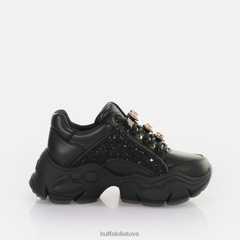 binariniai glam sportbačiai veganai Buffalo blizgus/juodas4D4XB322 |sportbačiai