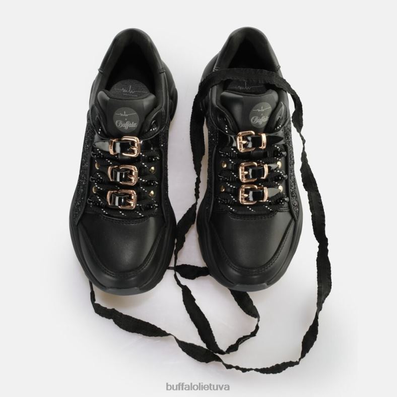 binariniai glam sportbačiai veganai Buffalo blizgus/juodas4D4XB322 |sportbačiai