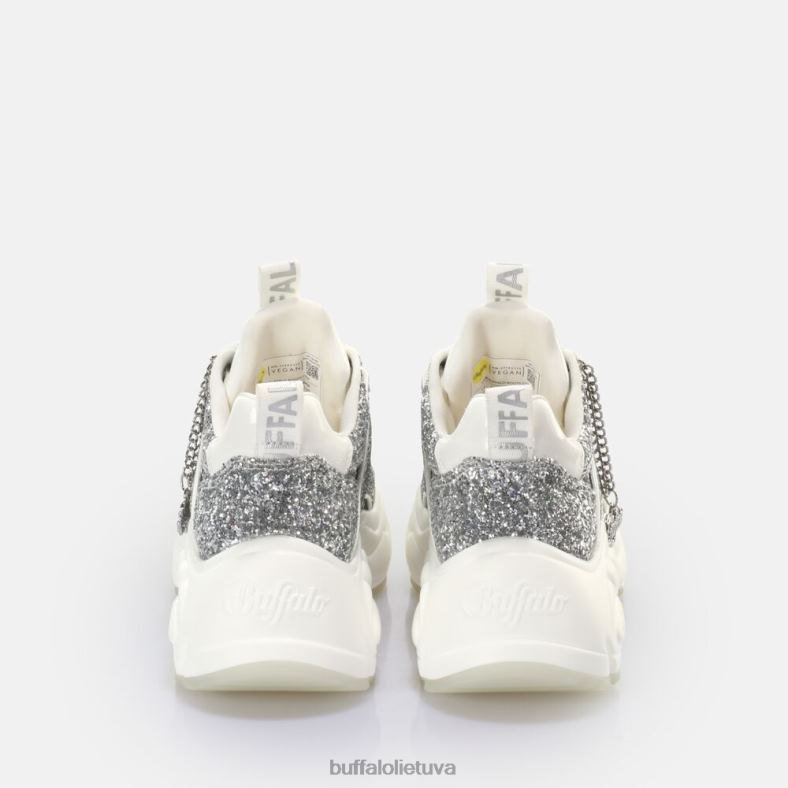 binary glam sneaker sneaker low vegan Buffalo balta/sidabrinė4D4XB501 |sportbačiai