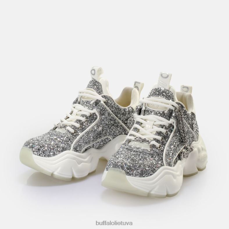 binary glam sneaker sneaker low vegan Buffalo balta/sidabrinė4D4XB501 |sportbačiai