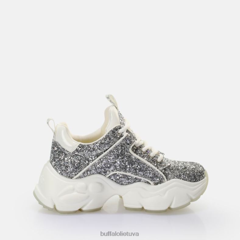 binary glam sneaker sneaker low vegan Buffalo balta/sidabrinė4D4XB501 |sportbačiai