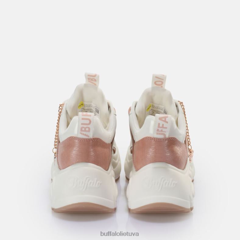 binary glam sportbačiai, žemi veganiški Buffalo balta/šviesiai rožinė4D4XB320 |sportbačiai