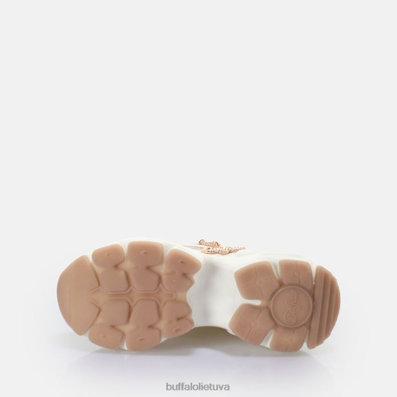 binary glam sportbačiai, žemi veganiški Buffalo balta/šviesiai rožinė4D4XB320 |sportbačiai