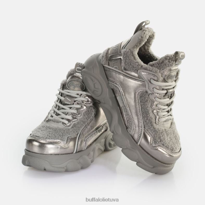cld chai šilti sportbačiai žemi veganiški Buffalo sidabrinė/pilka4D4XB809 |sportbačiai