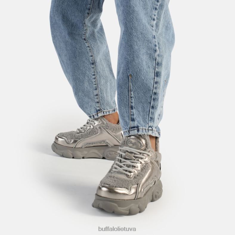 cld chai šilti sportbačiai žemi veganiški Buffalo sidabrinė/pilka4D4XB809 |sportbačiai