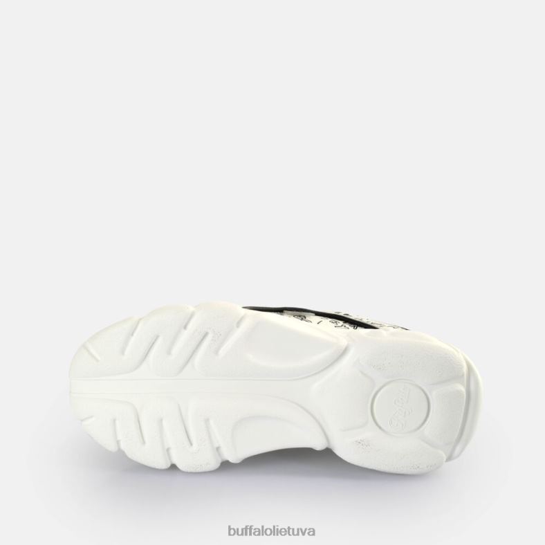 cld corin graffiti sportbačiai žemi veganiški Buffalo balta juoda4D4XB140 |sportbačiai