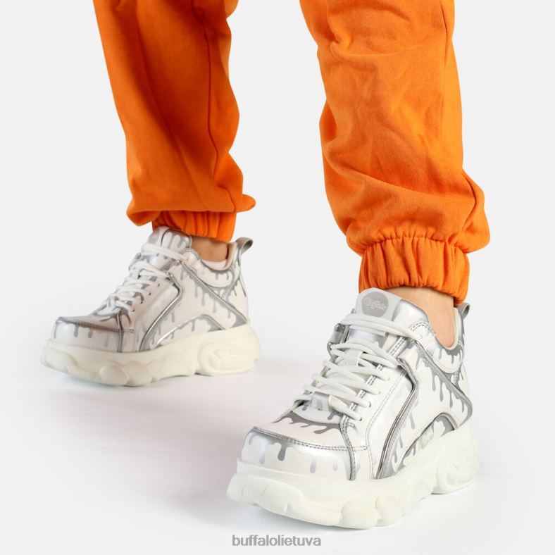 cld corin sportbačiai žemi veganiški Buffalo balta/sidabrinė4D4XB757 |sportbačiai