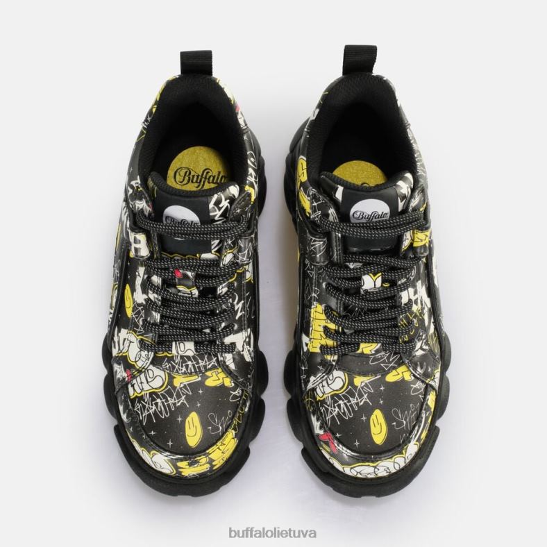 cld corin sportbačiai žemi veganiški Buffalo grafiti juodi4D4XB209 |sportbačiai