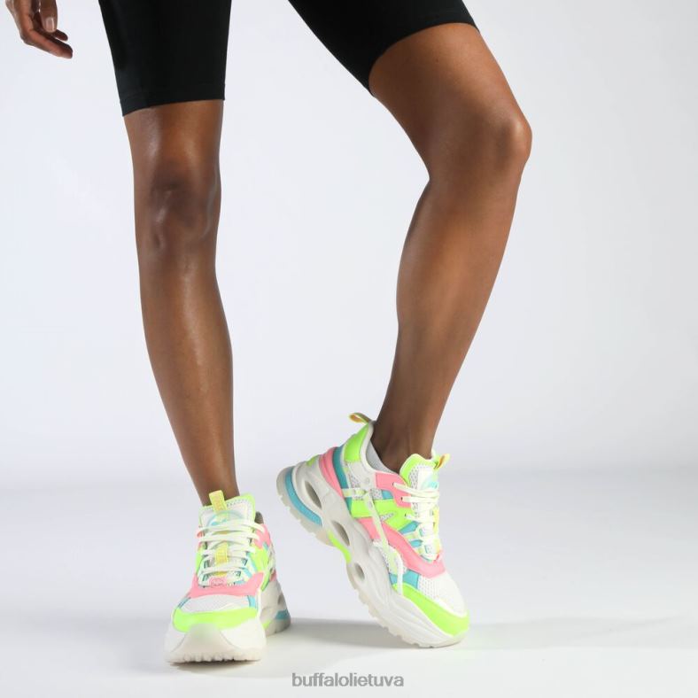žemi veganiški tripletai tuščiaviduriai sportbačiai Buffalo balta/neoninė daugiaspalvė4D4XB128 |sportbačiai