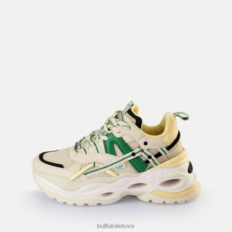 žemi veganiški tripletai tuščiaviduriai sportbačiai Buffalo kreminė/žalia4D4XB17 |sportbačiai