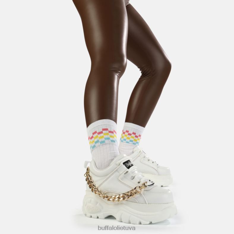 klasikiniai žemi odiniai sportbačiai Buffalo auksinis/baltas4D4XB754 |sportbačiai