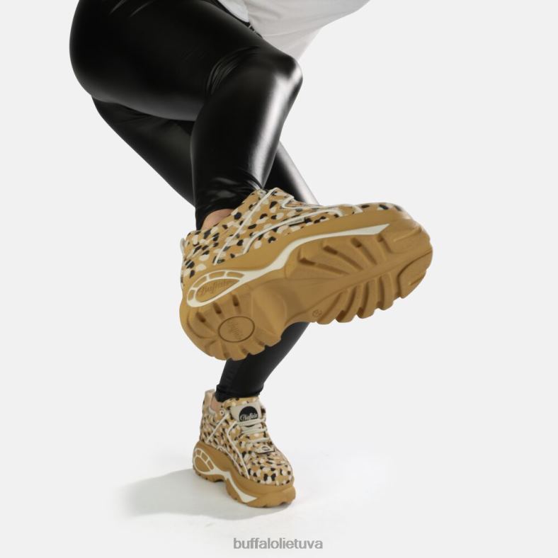 klasikiniai žemi odiniai sportbačiai Buffalo balta juoda4D4XB702 |sportbačiai