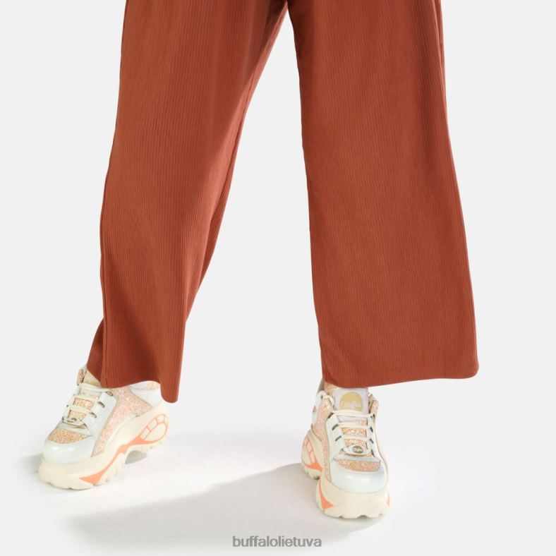 klasikiniai žemi odiniai sportbačiai Buffalo balta/oranžinė4D4XB800 |sportbačiai