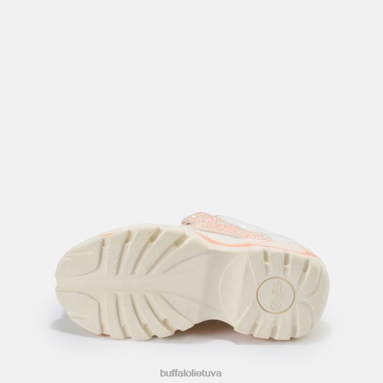 klasikiniai žemi odiniai sportbačiai Buffalo balta/oranžinė4D4XB800 |sportbačiai