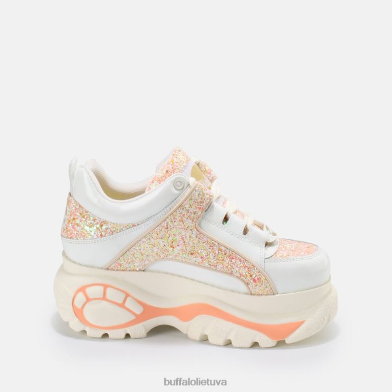 klasikiniai žemi odiniai sportbačiai Buffalo balta/oranžinė4D4XB800 |sportbačiai