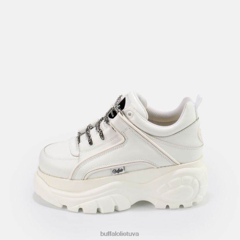 klasikiniai žemi odiniai sportbačiai Buffalo balta/sidabrinė4D4XB773 |sportbačiai