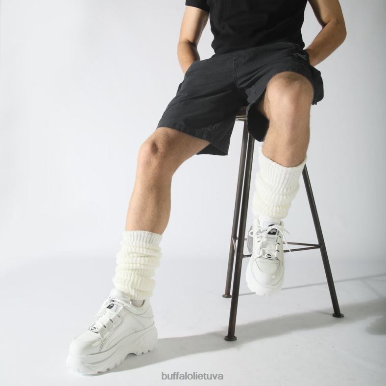 klasikiniai žemi odiniai sportbačiai Buffalo baltas4D4XB315 |sportbačiai