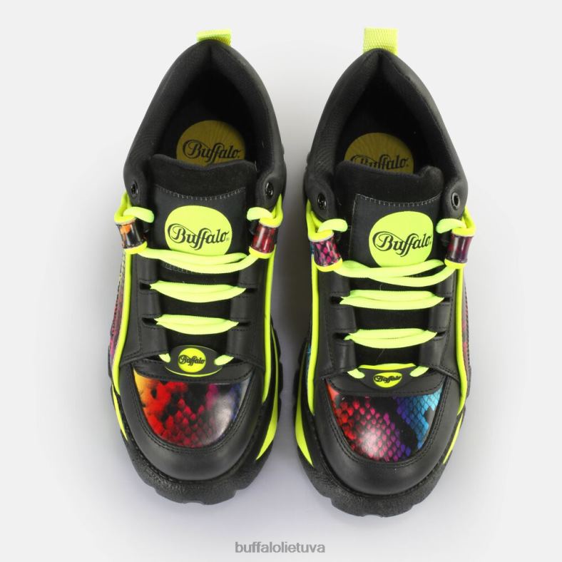 klasikiniai žemi sportbačiai Buffalo juoda/vaivorykštinė gyvatė4D4XB829 |sportbačiai
